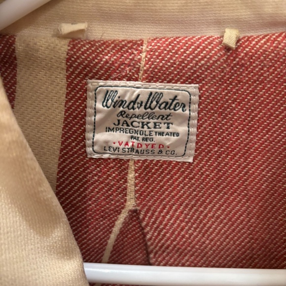 LEVIS VINTAGE CLOTHING LVC WIND REPELLENT JACKET IN FOG WHITE SIZE LARGE - Picture 7 of 8